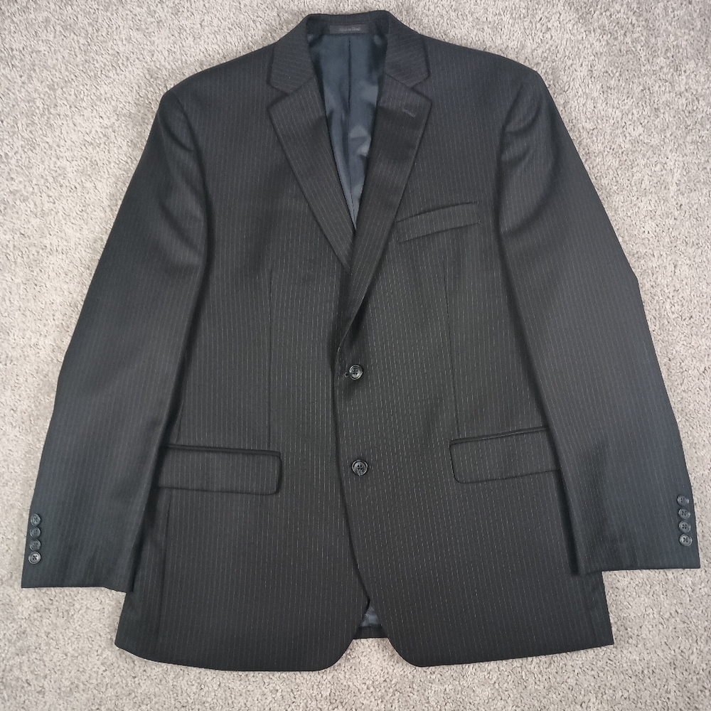 Joseph Abboud 42R 36x31 Blue Pinstripe Mens Suit - Picture 2 of 16